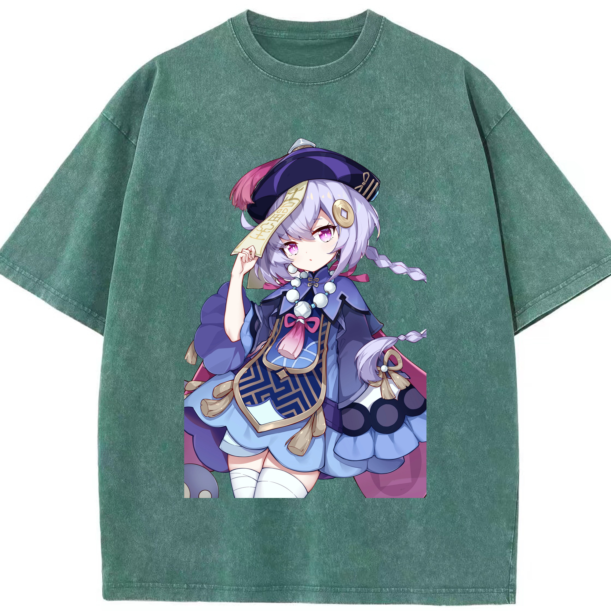 げんし神 七七 なな  genshin Nana 綿100% ヴィンテージ風 半袖Tシャツ（フロントプリント）